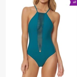 Red Carter teal one-piece in EUC